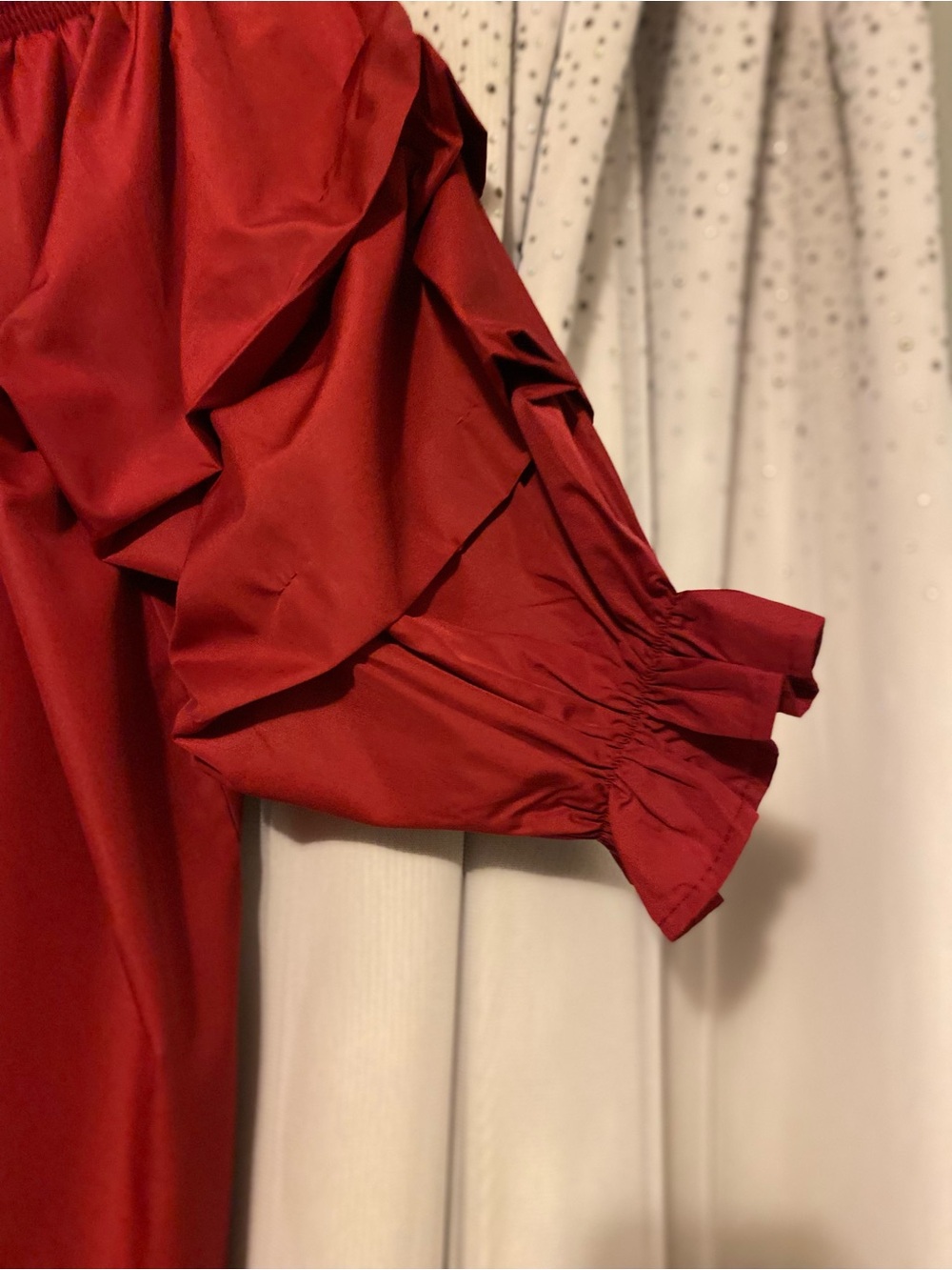 KARA CHIC BY NF NWT PLUS SIZE FITS MOST TIERED SLEEVES ON/OFF SHOULDER  TOP - Picture 4 of 5